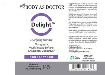 Delight Body Oil Label