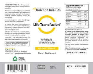 Life Transfusion Liquid Minerals - 8oz minerals,magnesium,potassium,electrolytes,ionic,trace,minerals,research,ionic,colloidal