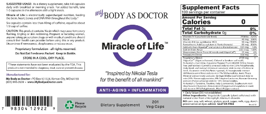 Miracle of Life Anti-Aging Label
