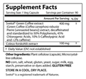 Green Coffee Bean Extract Supplement Facts
