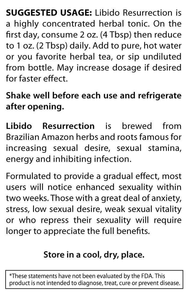 Libido Resurrection Herbal Tonic Use