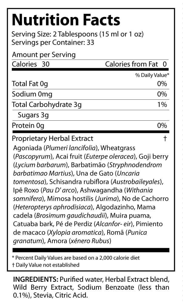 Libido Resurrection Herbal Tonic Supplement Facts
