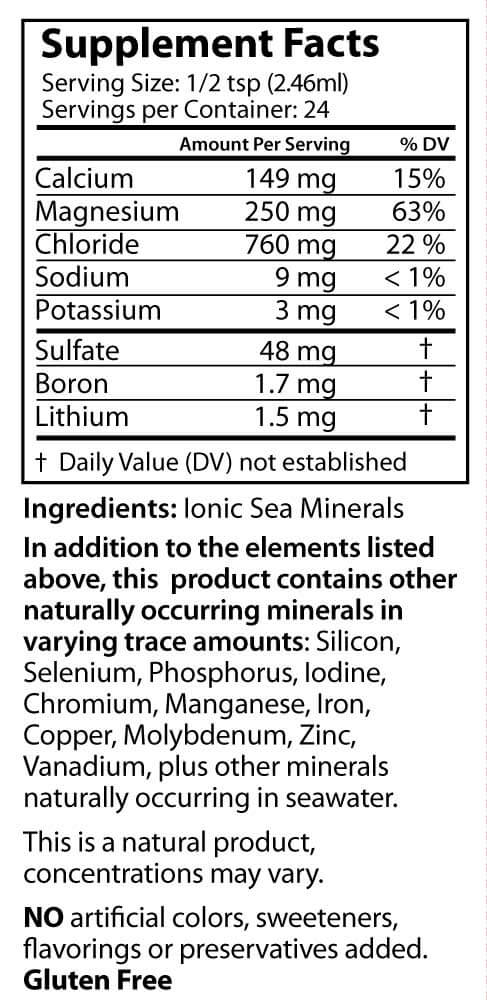 Life Transfusion Trace Minerals 2 fl oz supplement facts