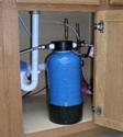 Undercounter water filter connect to cold water line