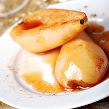 Poached Pears with Cinnamon and Honey