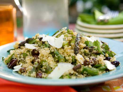 Salmon, Couscous and Asparagus with Black Bean Salsa